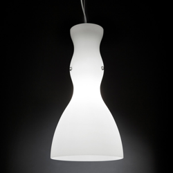 Lámpara colgante de vidrio blanca Scherzo en oferta