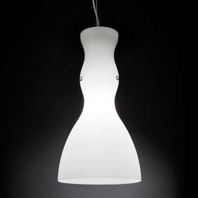 Lámpara colgante de vidrio blanca Scherzo