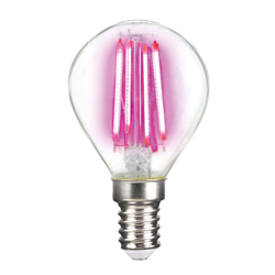 Bombilla LED E14 4W filamento, rosa características