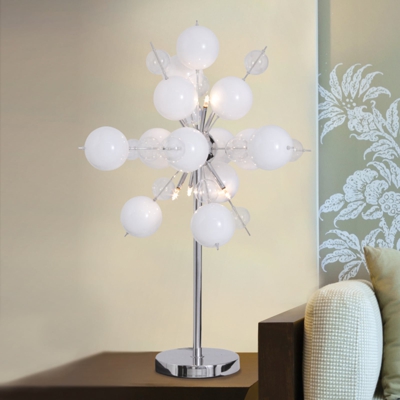 Lámpara de mesa Explosion en blanco/cromo
