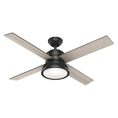 Hunter Loki ventilador roble gris claro/negro