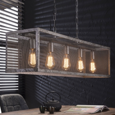 Lámpara colgante Squaregrid, 5 luces