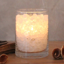 Vaso Fuego polar de cristal de sal vela cera palma en oferta