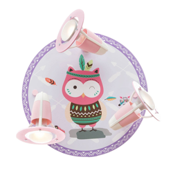 Plafón Little Indians, búho Hannah, rosa-morado en oferta