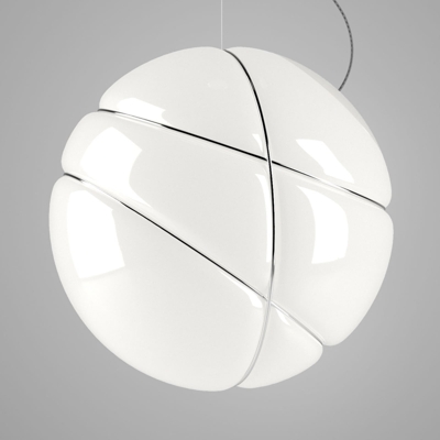 Fabbian Armilla colgante de vidrio blanco, cromo