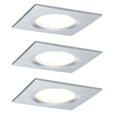 Paulmann Coin Slim empotrado LED 3 ud angular alu