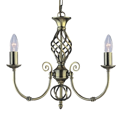 Lámpara de araña ZANZÍBAR, latón envejecido