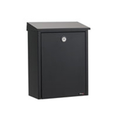 Buzón de acero simple, negro