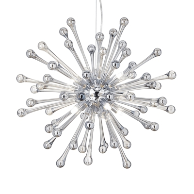 Lámpara colgante Pauline con gotas vidrio, 8 luces