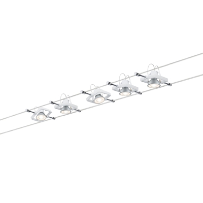 Paulmann Mac II sobre cable, 5 luces, blanco