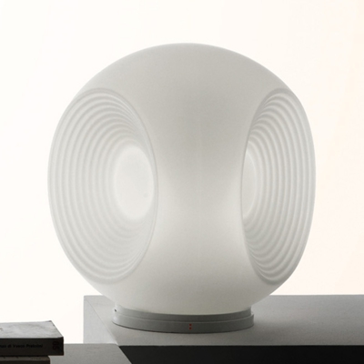 Fabbian Eyes - lámpara de mesa de vidrio blanca