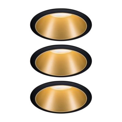 Paulmann Cole spotlight LED, dorado-negro, set 3