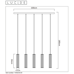 Lámpara colgante lineal Lionel con 5 pantallas en oferta