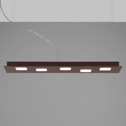 Fabbian Quarter - colgante LED marrón 5 luces en oferta