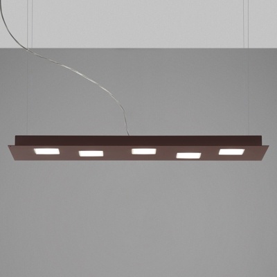 Fabbian Quarter - colgante LED marrón 5 luces