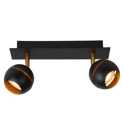 Plafón LED Binari, 2 luces, negro