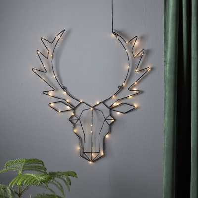 Lámpara decorativa LED Cupid, cabeza de reno