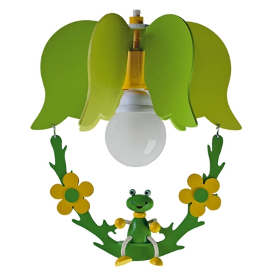Lámpara colgante Rana de flor con columpio
