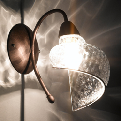 Aplique Chiocciola bronce, vidrio transparente en oferta