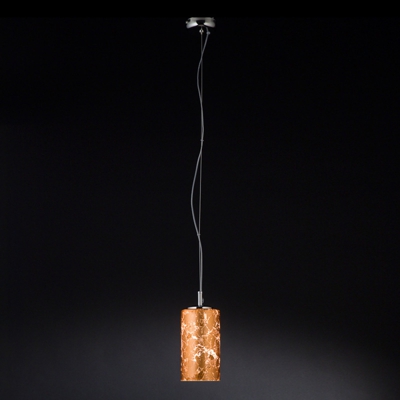 Lámpara colgante Brick con hoja de cobre