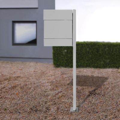 Buzón Letterman V, caja prensa + poste, plata
