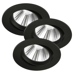 Foco empotrado techo LED Freemont 2.700K, 3, negro en oferta