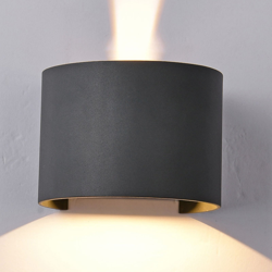 Aplique LED de exterior Davos redondo, gris oscuro características
