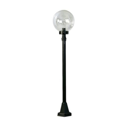 Bolardo luminoso negro, con vidrio burbuja características