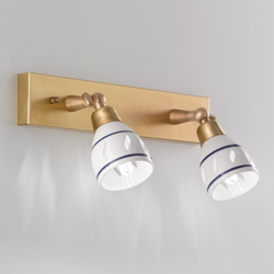 Foco de pared Bassano, 2 luces, latón características