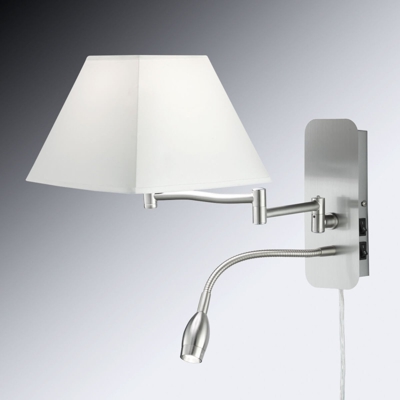 Aplique textil Hotel, brazo de lectura LED, blanco