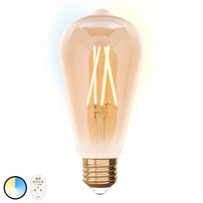 iDual bombilla LED E27 ST64 9W, control remoto