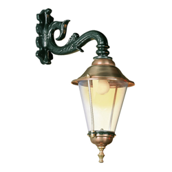 Hoorn - aplique exterior, casquillo abajo, verde en oferta