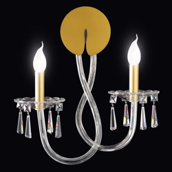Aplique Intrecci con vidrio Murano, 2 luces características