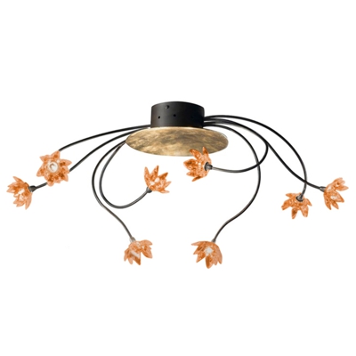 Lámpara de techo Fiorella 8 luces ámbar