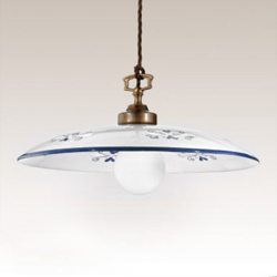 Lámpara colgante Bassano, 1 luz, detalles azul características