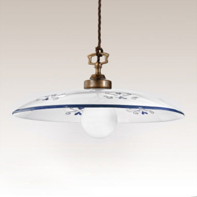 Lámpara colgante Bassano, 1 luz, detalles azul