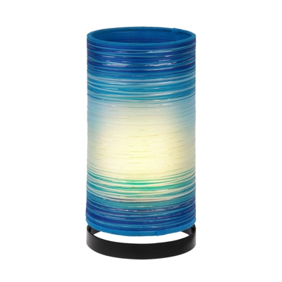 Lámpara de mesa Julie envuelta en hilos, azul