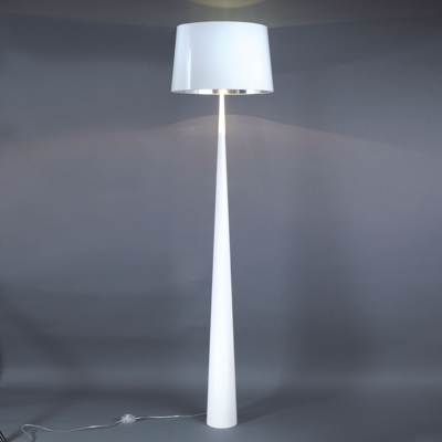 Lámpara de pie Totem LS con acabado cromo, blanco