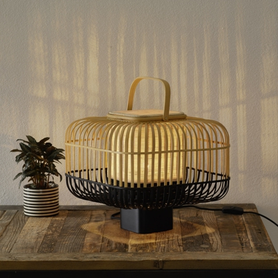 Forestier Bamboo Square S lámpara de mesa negro