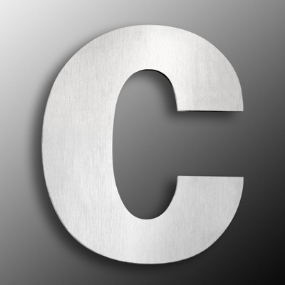 Números de casa grandes acero inoxidable - letra c