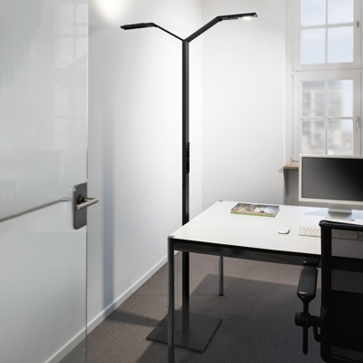 Luctra Floor Twin Linear lámpara de pie LED negro