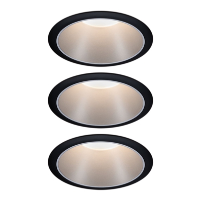 Paulmann Cole spotlight LED, plata-negro, set 3