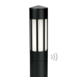 Bolardo luminoso 256 negro, detector de movimiento en oferta