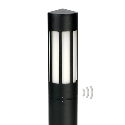 Bolardo luminoso 256 negro, detector de movimiento