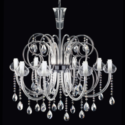 Lámpara de araña Intrecci, vidrio Murano, 8 luces precio