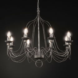 Lámpara de araña 007/8 L, 8 luces, negro-plata precio