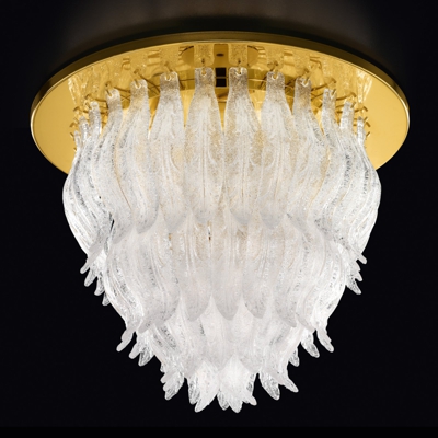 Plafón Petali, vidrio Murano 56 cm oro