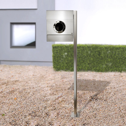 Letterman-II buzón de pie, prensa acero inoxidable características