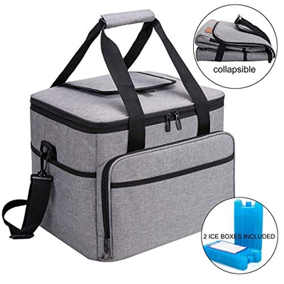 ALLCAMP 30L Bolsa Isotermica de Almuerzo Nevera Portatil para Alimentos Frutas,Porta de Comida con Forro Plástico Aislamiento Térmico,Genial para Play
