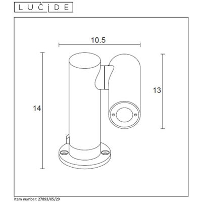 Lámpara sobremuro LED con foco giratorio, 14 cm